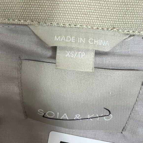 Soia and Kyo Jacket Womens XS Cream Military Field Utility Pockets - Picture 6 of 12